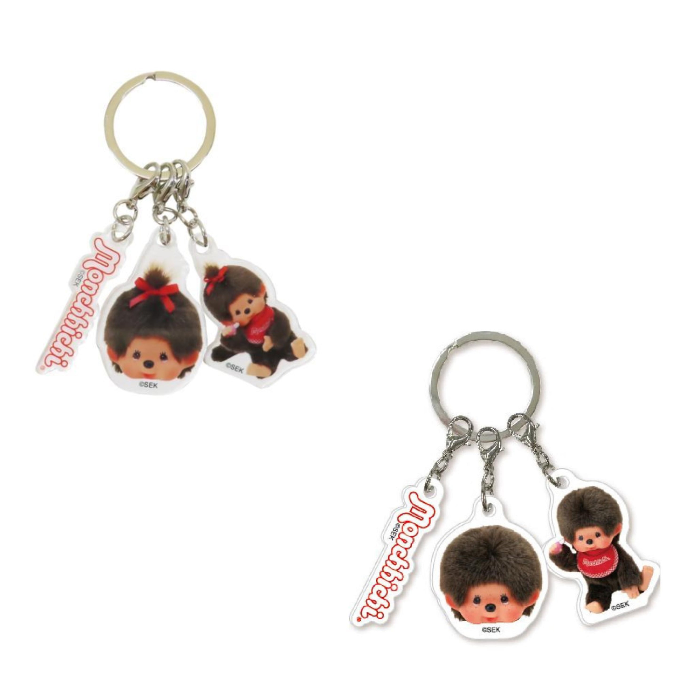 Monchhichi|3-Row Acrylic Mascot Keychain|44x45mm approx.