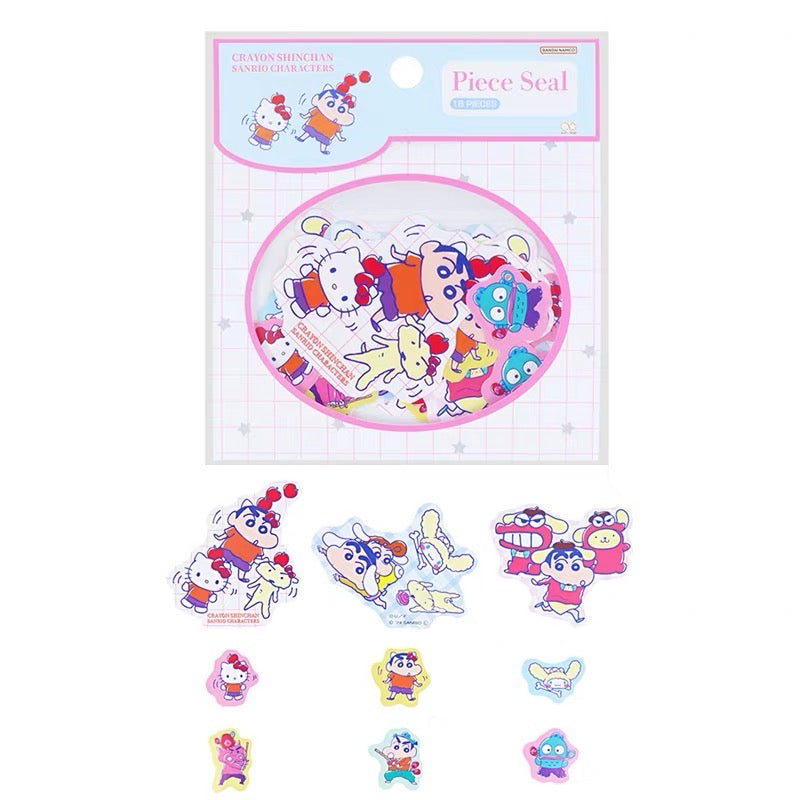 Crayon shin-chan|Sanrio × Crayon Shinchan Piece Seal Stickers|18 sheets