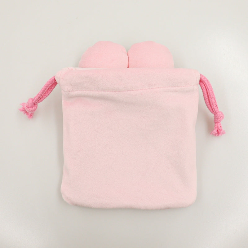 EstherBunny艾丝乐小兔|奶油兔脸型束口袋/巾着包/收纳袋/内里有也有兔兔图案|约H150xW130mm