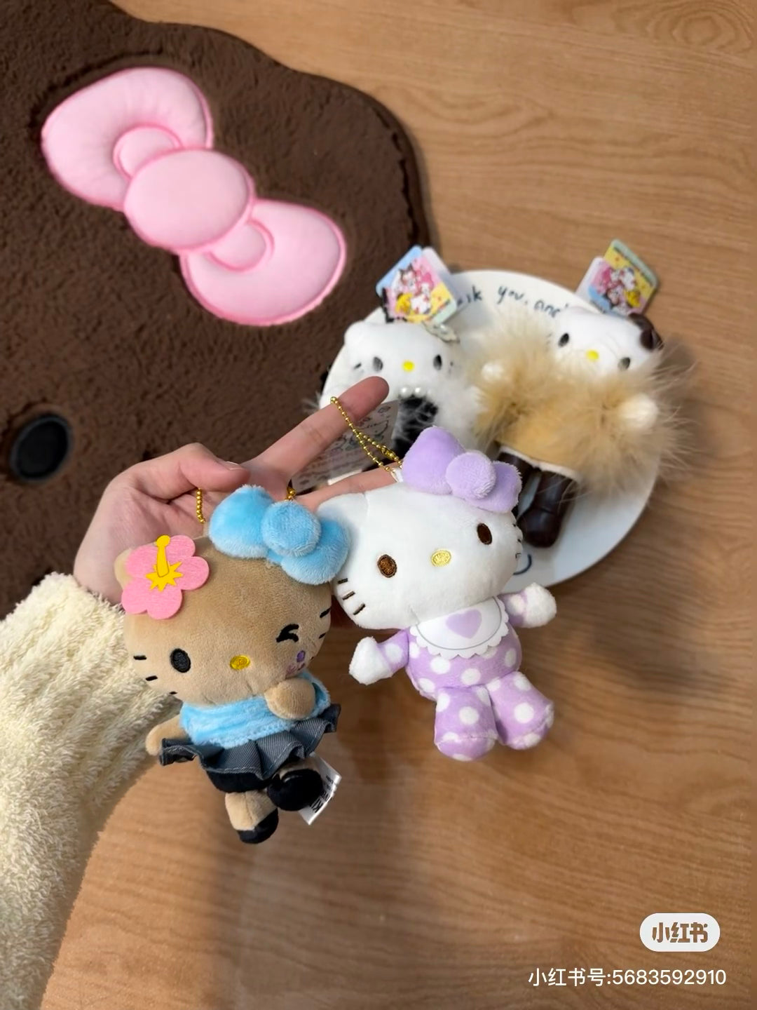 HelloKitty|Sanrio 50th Anniversary Collection Standard Baby Mascot Holder /Plush Keychain| 85x100x45mm approx.