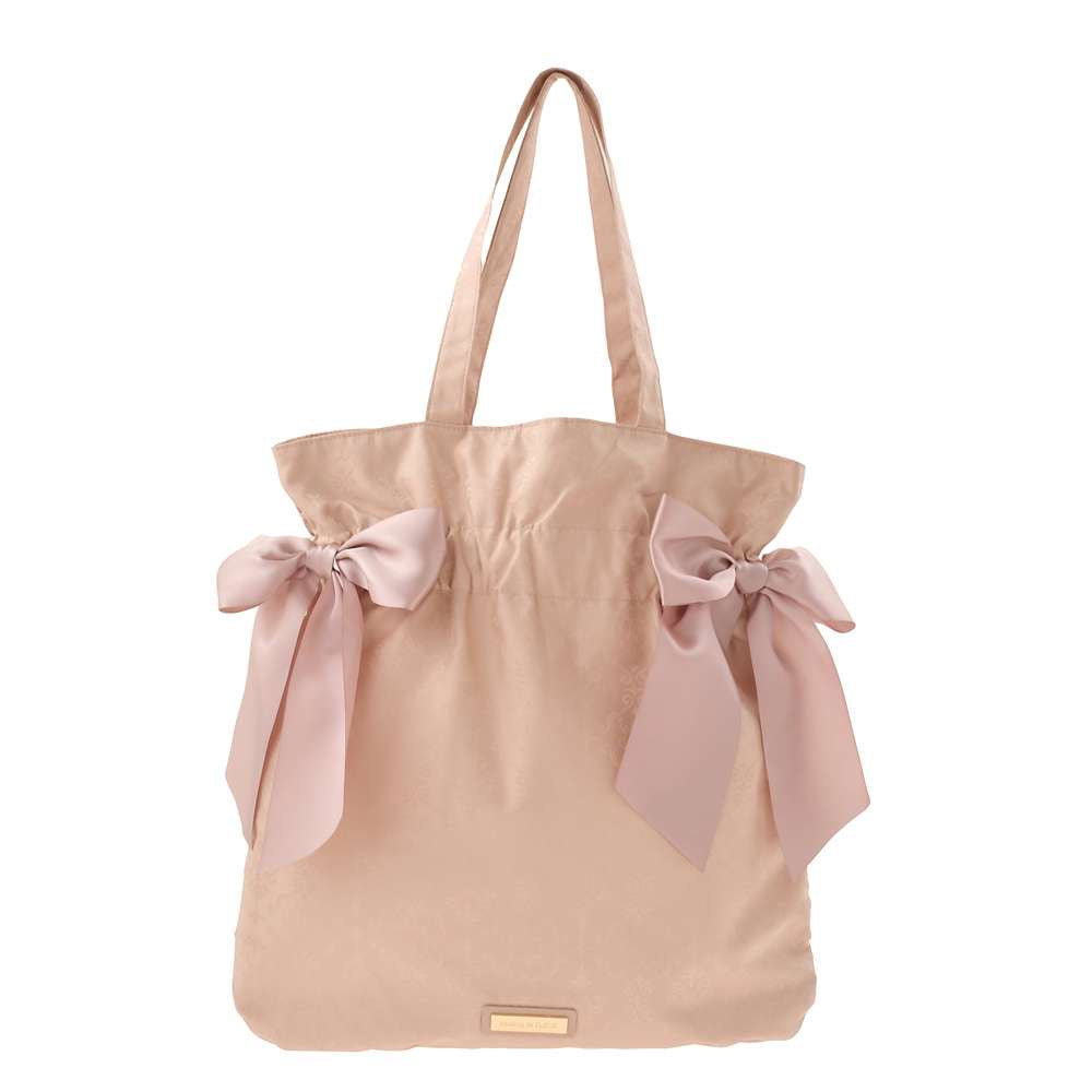 Maison de reefur|粉色双丝带蝴蝶结抽绳大容量单肩包