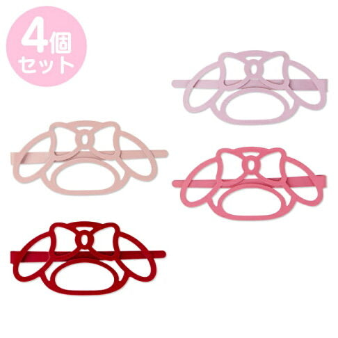 Sanrio三丽鸥|镂空彩色大脸发夹4枚组|约3.4×0.3×3cm