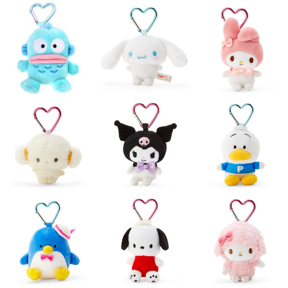 Sanrio|Plush Mascot Holder with Heart Carabine /Plush Keychainr|6×4×10cm approx.