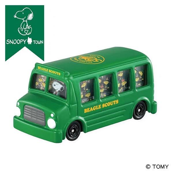 Snoopy|Beagle Scouts 多美卡Tomica露营绿色巴士玩具/摆件|约W32xH34xD70.5mm