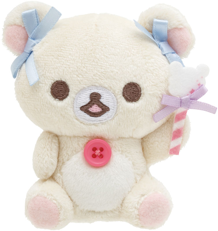 Rilakkuma轻松熊|Osorano Kururin Wataame - Scene Plush Toy San-X天空白云棉花糖系列骑马毛绒摆件套组|約130×145×50mm