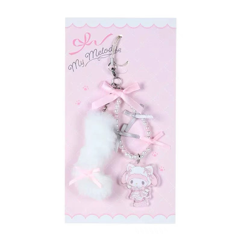 Sanrio|White Cat Ballerina Keychain/Keyring|1.2 x 9.9 x 18.4cm approx.
