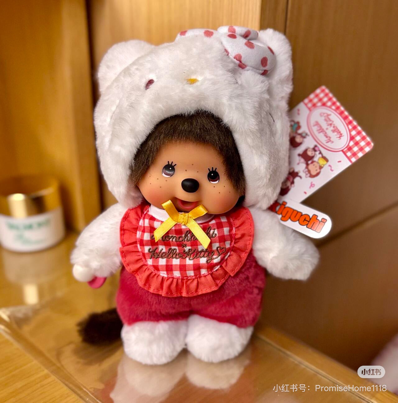 Monchhichi|Monchhichi x Hello Kitty Plush S Hello Kitty|H20 x W12 x D10cm approx.