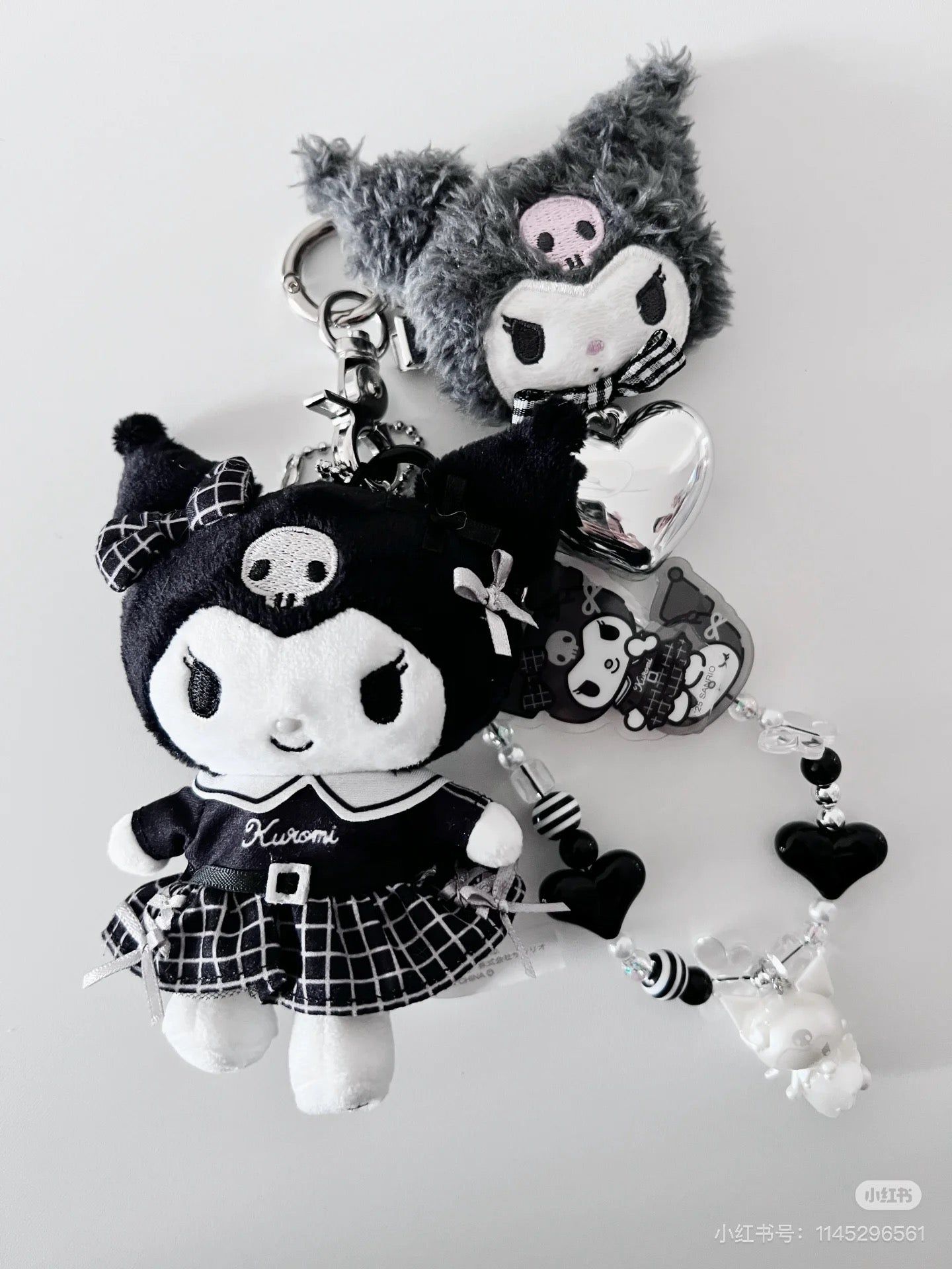 Sanrio三丽鸥|Charm Decoration Set Monotone黑白印象系列手机吊饰装饰DIY套装|约 5.5×1×12cm
