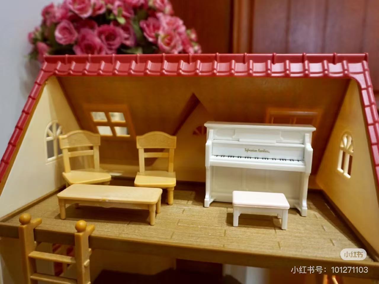 SylvanianFamilies|Rabbit Sister with Piano Set-5139