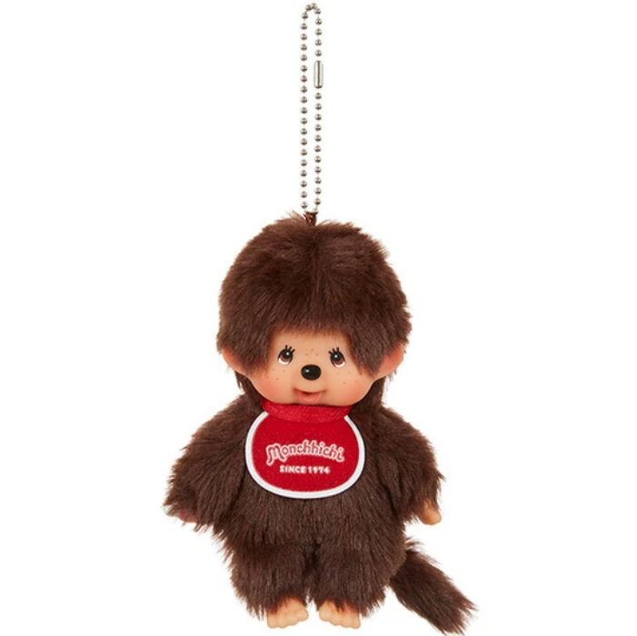 Monchhichi|Anime Character Mascot Holder /Plush Keychain|H13.5 x W8.5 x D5.5cm approx.