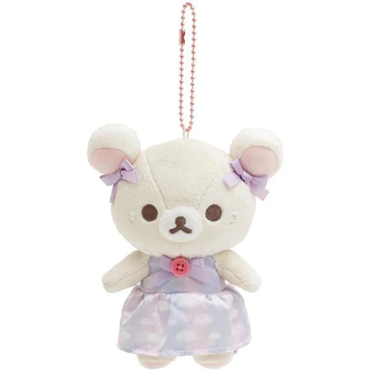 Rilakkuma轻松熊|Korilakkuma Plush Keychain Sky Cotton Candy San-X天空白云棉花糖系列毛绒玩偶挂件/包挂約H140×W100×D55mm