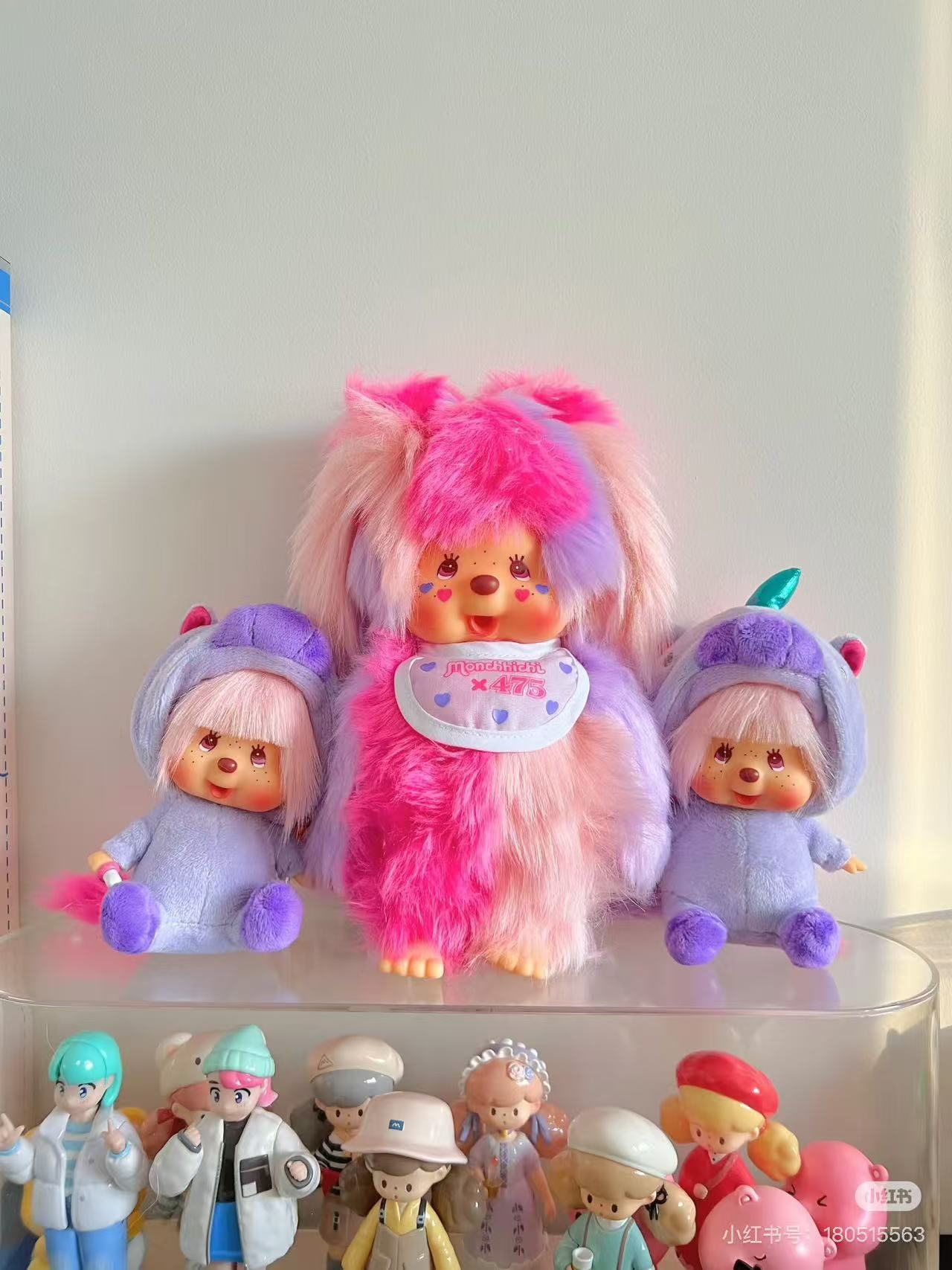 Monchhichi|Shinako475 x Monchhichi S Cotton Candy Plush Dolls/PlushToy|H21.5 x W14 x D7cm approx.