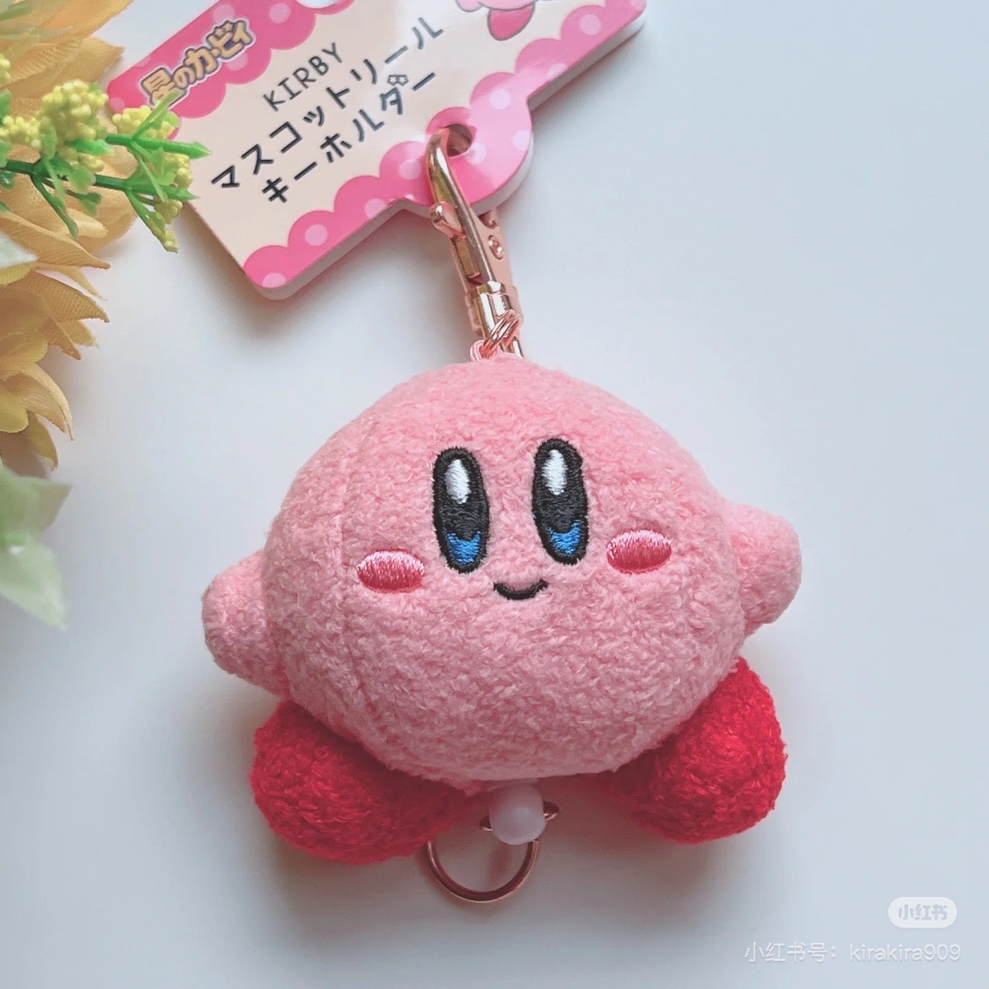 Kirby星之卡比|The Stars Fluffy S Mascot Reel KH超可爱星之卡比可伸缩毛绒玩偶钥匙扣挂件/包挂|约H14×W8×D5cm