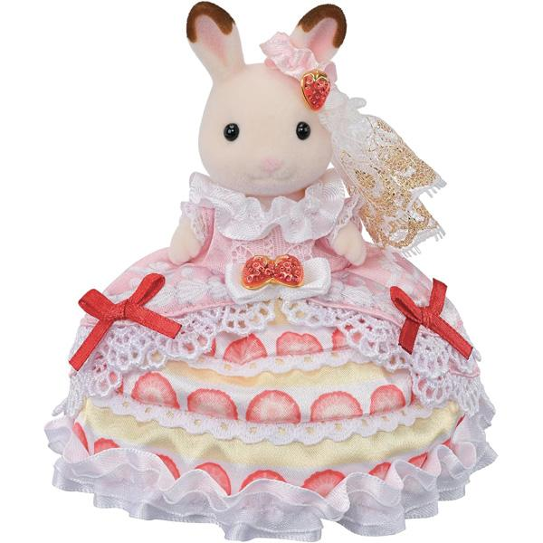 SylvanianFamilies|Happy Birthday Flare Strawberry Cake Dress-Chocolate Rabbit