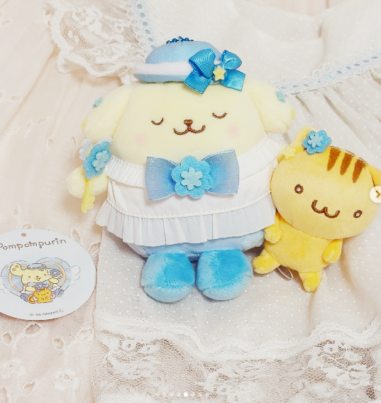 Sanrio|Pompompurin good friend Mascot Holder /Plush Keychain