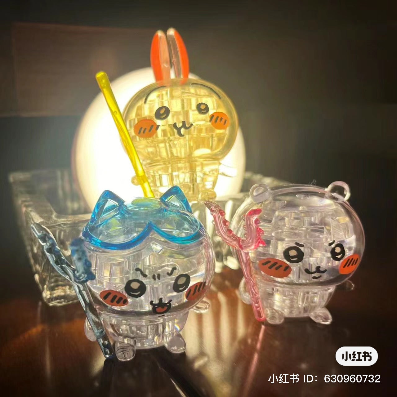 Chiikawa 吉伊卡哇|乐高概念角色3d水晶立体拼图/积木/灯光下很美|15pc