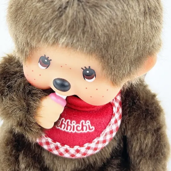 Monchhichi|Premium Standard Plush SS Brown Boy Sitting|14cm x 9cm x 7cm approx.