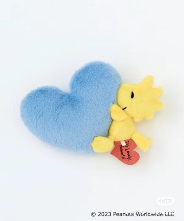 Snoopy|阪急极少量限定/软乎乎粉爱心史努比+蓝爱心小黄鸟组合公仔/玩偶/爱心头套可取下/细节满分