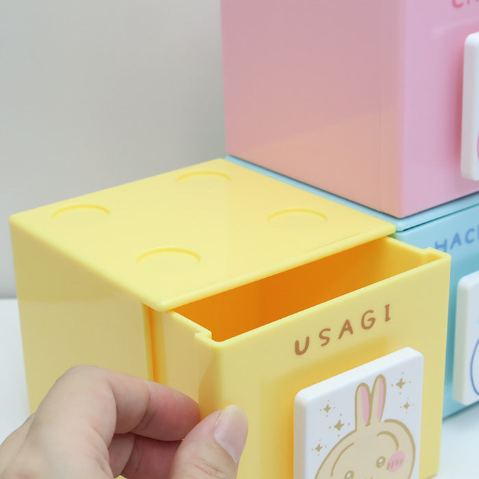 Chiikawa 吉伊卡哇|角色可爱桌面小收纳盒/小抽屉/有卡槽/可牢固叠堆|约H80xW89xD90mm