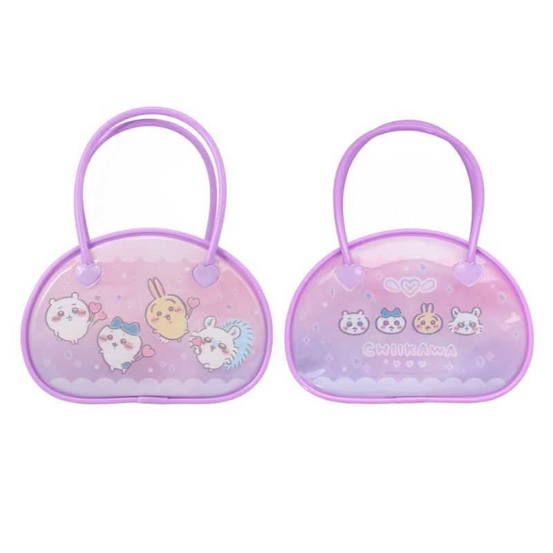 chiikawa吉伊卡哇|梳子镜子+PVC可爱图案手提收纳包套装/正反面都可爱|约H110×W160×D60mm