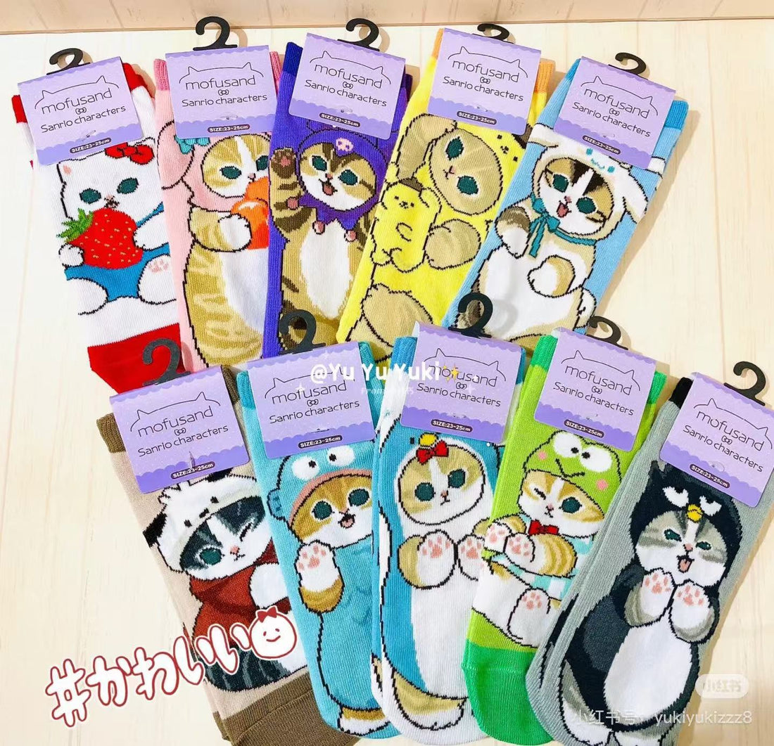 Mofusand|Sanrio × Mofusand Ankle Socks|Ladies 23-25cm