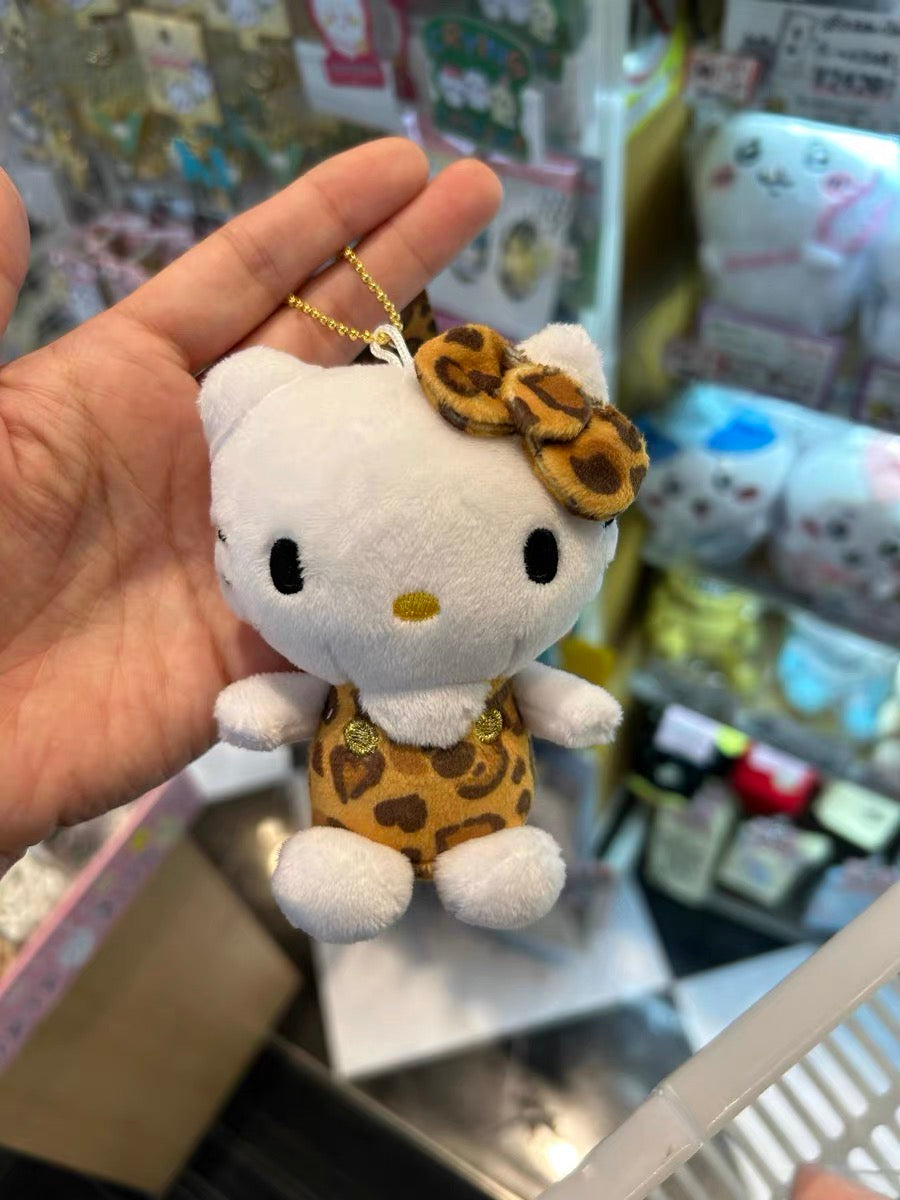 HelloKitty凯蒂猫| Phone Strap Ball Chain Mascot Series Hello Kitty辣妹豹纹Hello Kitty玩偶挂件/包挂| 约9.5cm×7.2cm×5.4cm
