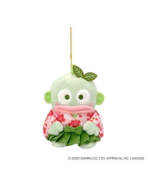 Sanrio|Matcha Sakura Kimono Mascot Pouch Plush Keychain|90×145×70mm approx.
