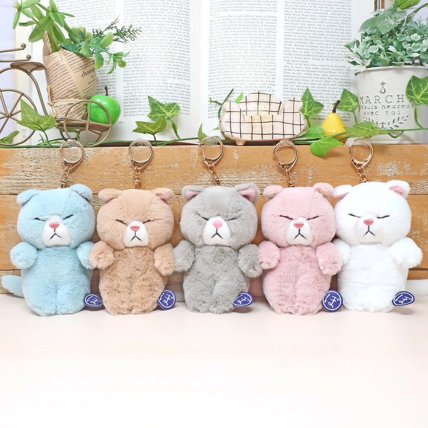 Bouneko|Cat Mascot Holder /Plush Keychain| 13.5 x 7 x 6cm approx.