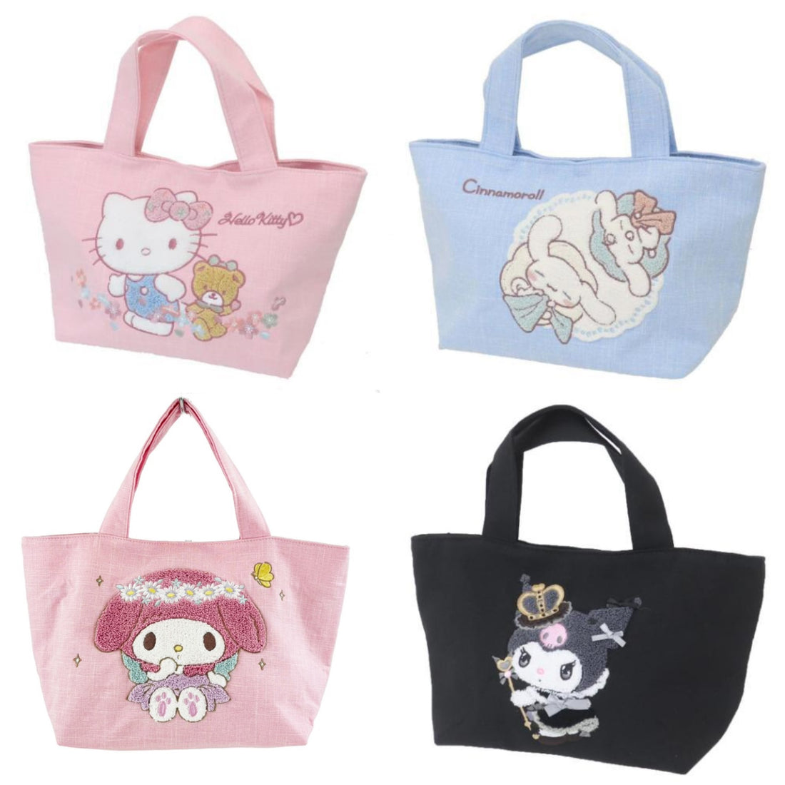Sanrio|Hello Kitty Tiny Chum Pink Flower Mini Tote Bag|340×200×120mm approx.✔️