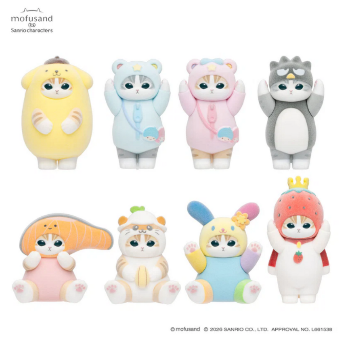 【pre-order】Mofusand| Sanrio Characters Mofumofu Flocked Figure Trading Collection Vol.3 mystery bag/blind box/All 8 types|1pc