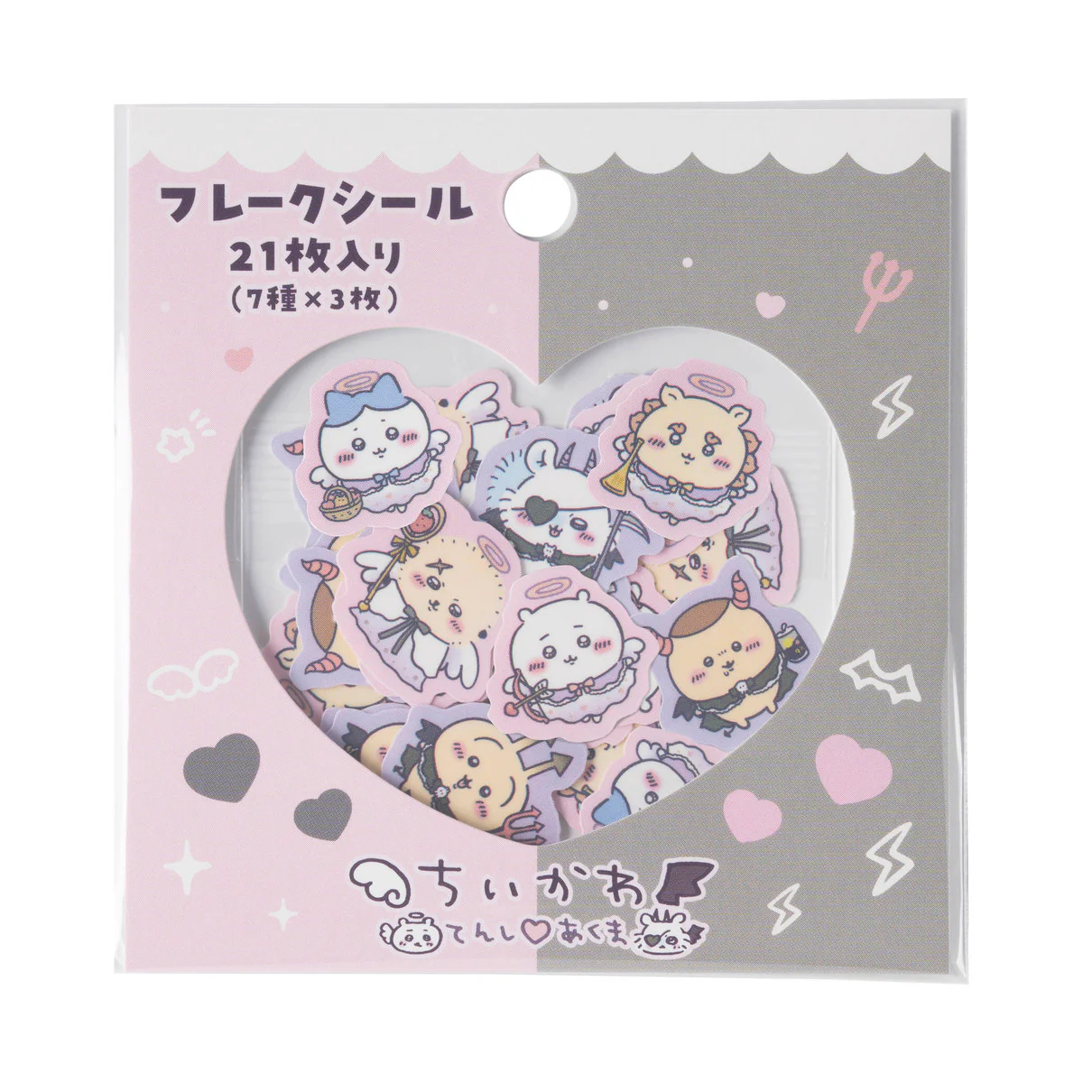 chiikawa|Angel♡Demon Flake Sticker|21 piece