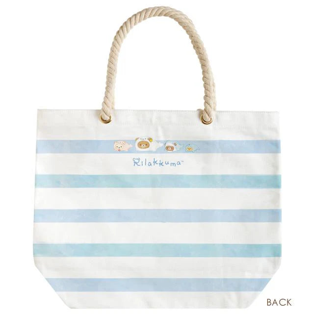 Rilakkuma轻松熊|治愈海洋系列度假感帆布包|约370×465×70mm