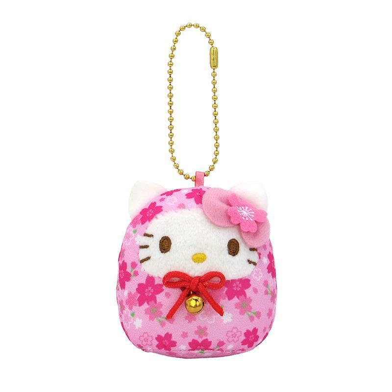 Sanrio|Daruma Japanese New Year Sakura Mascot Holder /Plush Keychain| 65×70×50mm approx.
