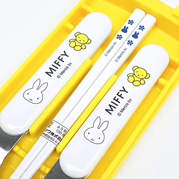 Miffy|Flower Blue Dress Bento Lunch Cutlery Set Spoon Fork Chopstick| 187×77×18mm approx.