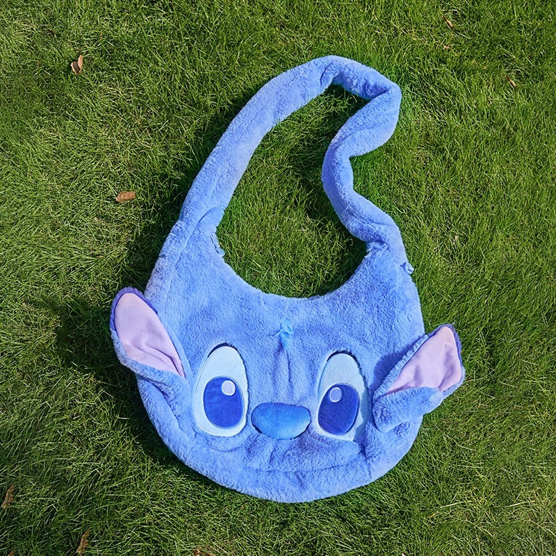 Disney SH|萌动秋日毛茸茸大脸斜挎包/肩带可伸缩调节一包三用