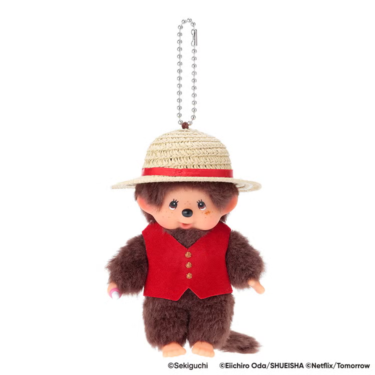 【limit 1】Monchhichi|NETFLIX ONE PIECE Season 2 Luffy Mascot Holder /Plush Keychain|H14 x W8.5 x D8.5cm approx.
