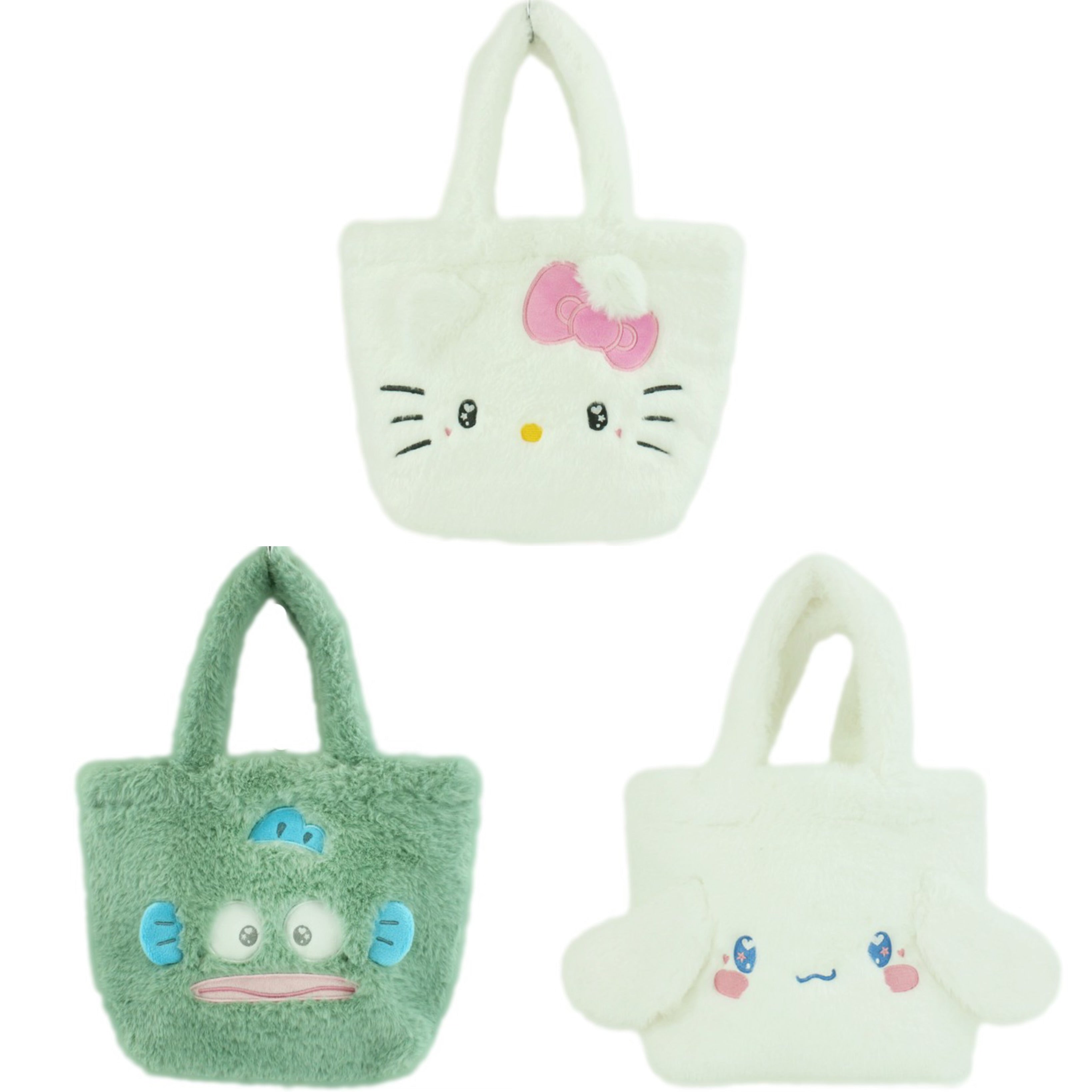 Sanrio三丽鸥|Characters Fur Tote Bag星星眼可爱角色毛茸茸手提托特包|约高20cm×底宽20cm×顶30cm