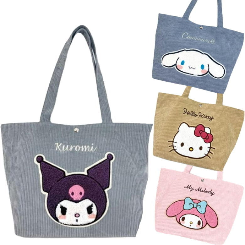 Sanrio|Corduroy Multi Purpose Tote Bag|H17×W36D14cm approx.