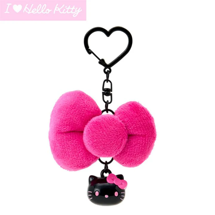 Hello Kitty|I Love Hello Kitty Face Swaying Ribbon Mascot Holder /Plush Keychain|6.5×3×4.5cm approx.
