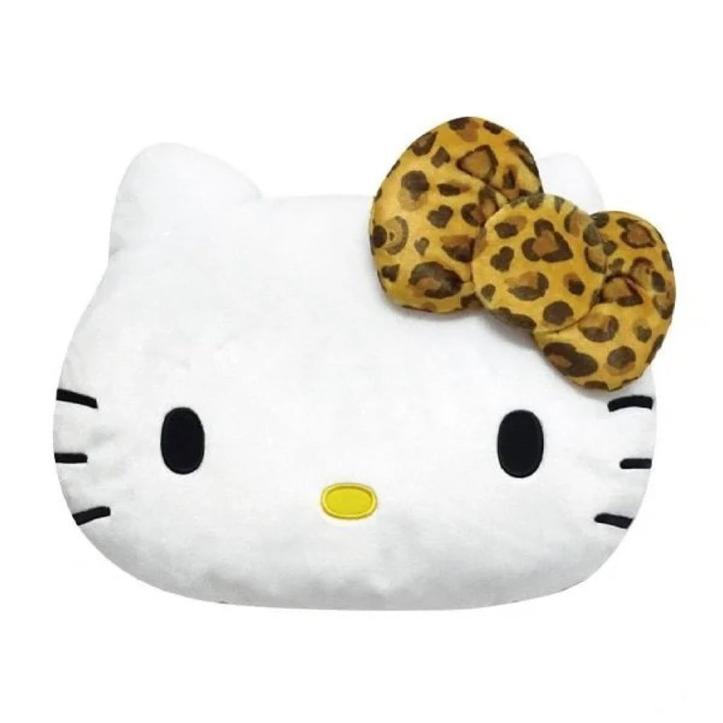 HelloKitty凯蒂猫| Sanrio Face-shaped Cushion - Hello Kitty / Leopard Toffee Brown脸型豹纹抱枕/靠垫| 约330×430×110mm