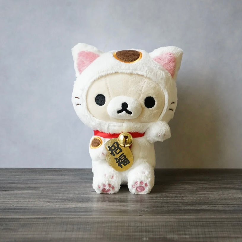 Rilakkuma轻松熊|茶房限定御守寓意招福白熊玩偶/公仔|約150×H180(mm)