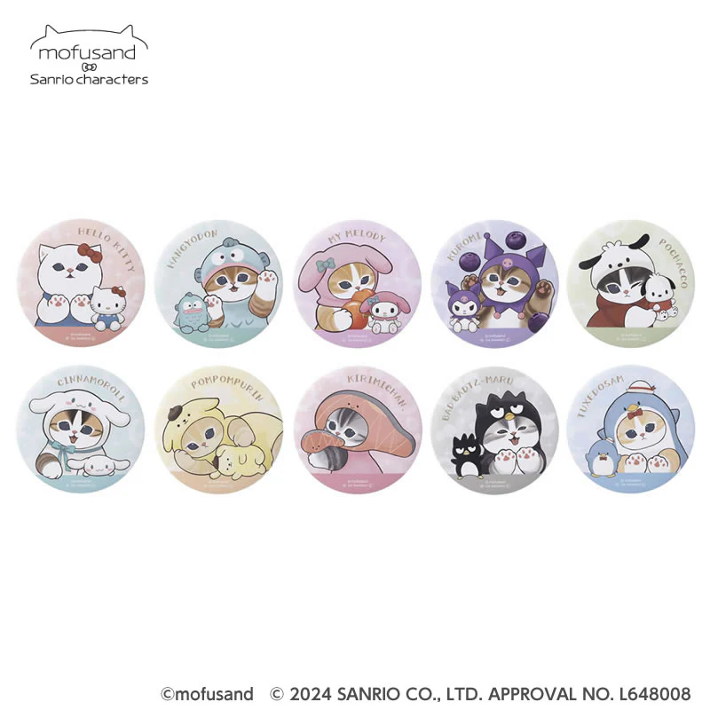 Mofusand|Sanrio Character Mat Can Badge Collection mystery bag/blind box/All 10 types|1pcs