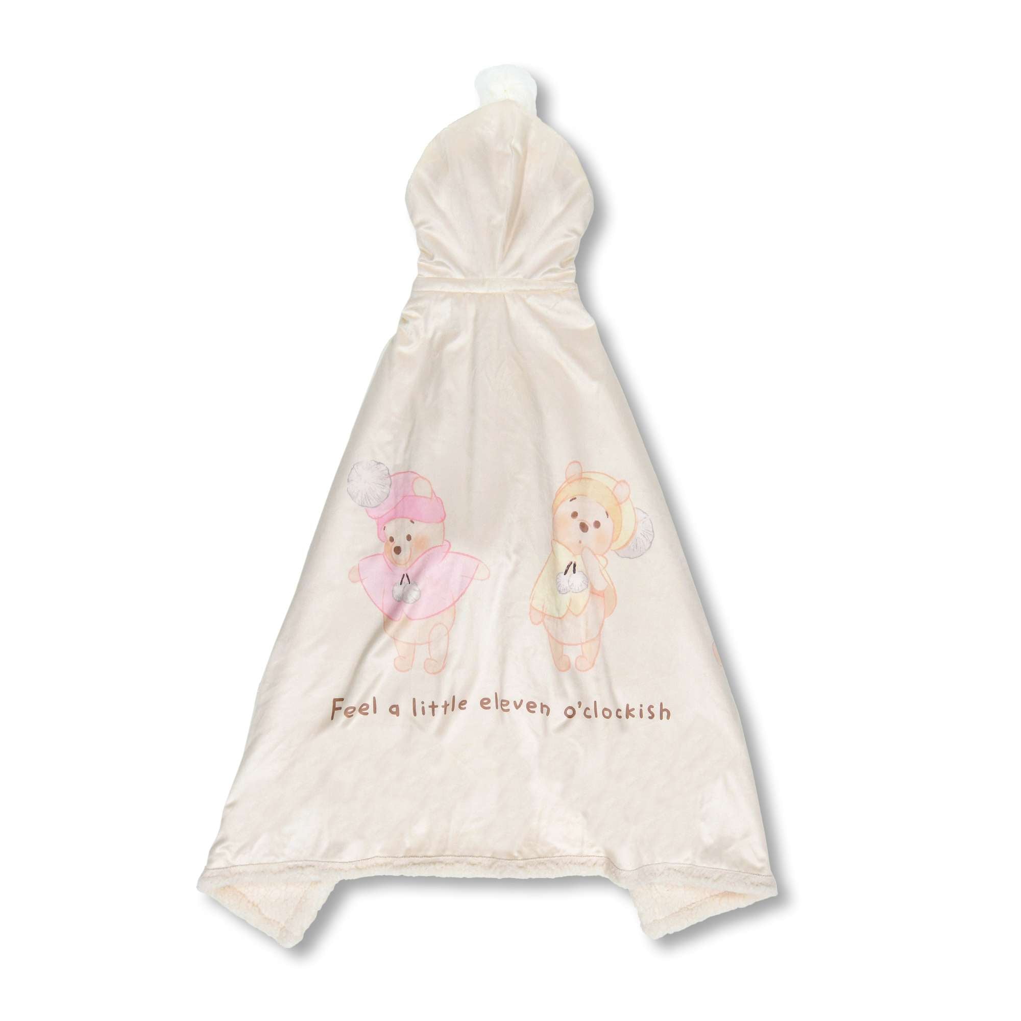 Disney迪士尼|Winnie the Pooh Fruit Latte Color White Pooh东迪冬日限定水果拿铁色睡衣睡帽斗篷系列噗噗维尼超柔软连帽穿戴毛毯/可收纳|约166cm