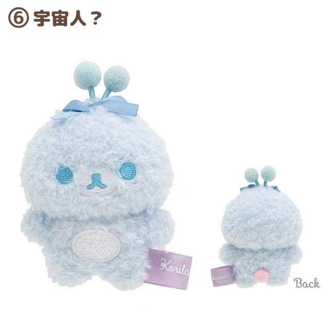 Rilakkuma轻松熊|Osorano Kururin Wataame - Tenori Plush Toy San-X天空白云棉花糖系列毛绒沙包玩偶手玉/全6种|1枚入