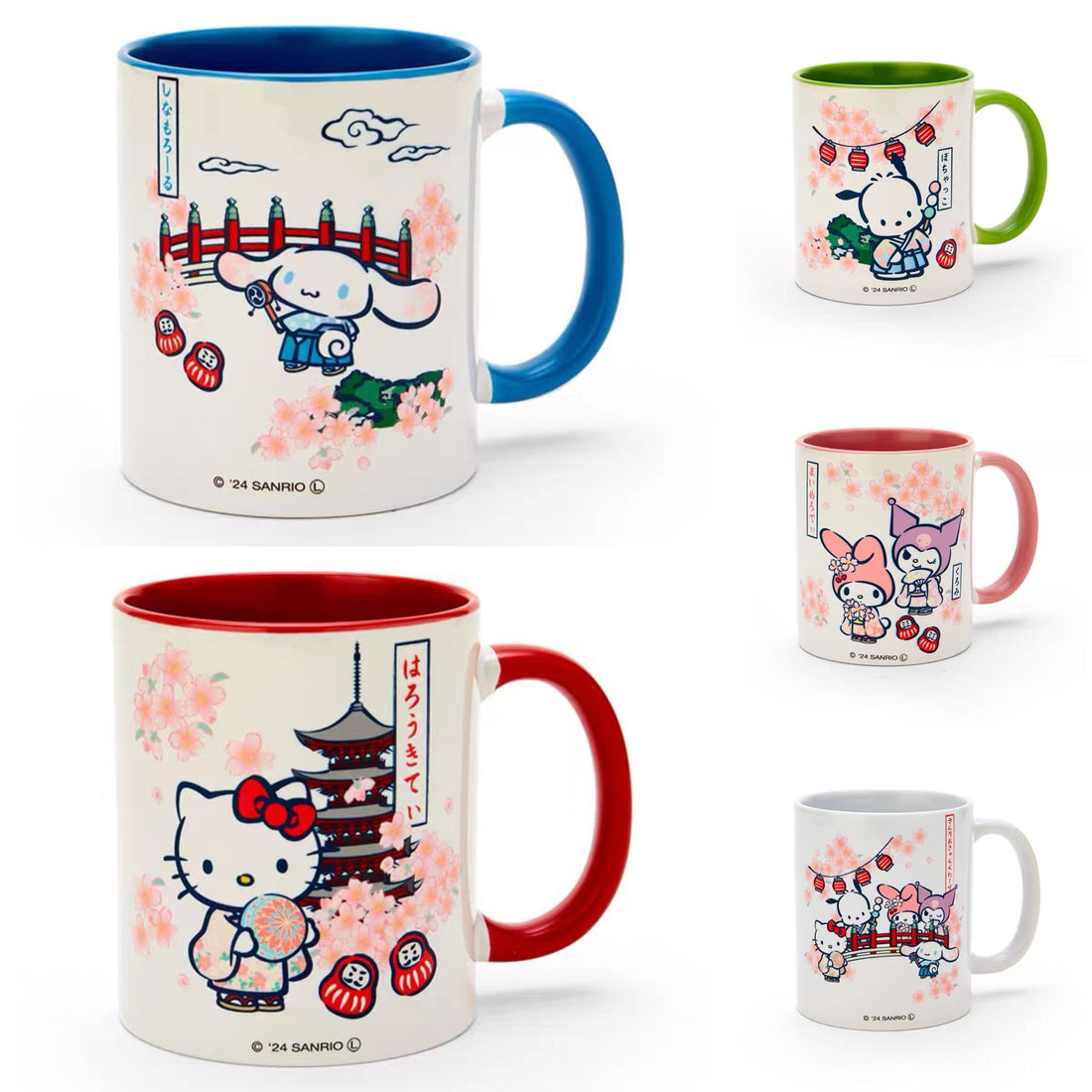 Sanrio三丽鸥|和服系列地域限定角色马克杯/水杯/咖啡杯|约350ml