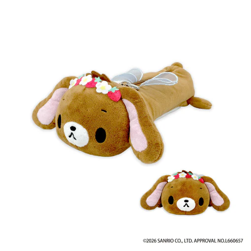 Sanrio|Sugarbunnies Strawberry Flower Fairy Fluffy Plush Pen Case|90×200×255mm approx.