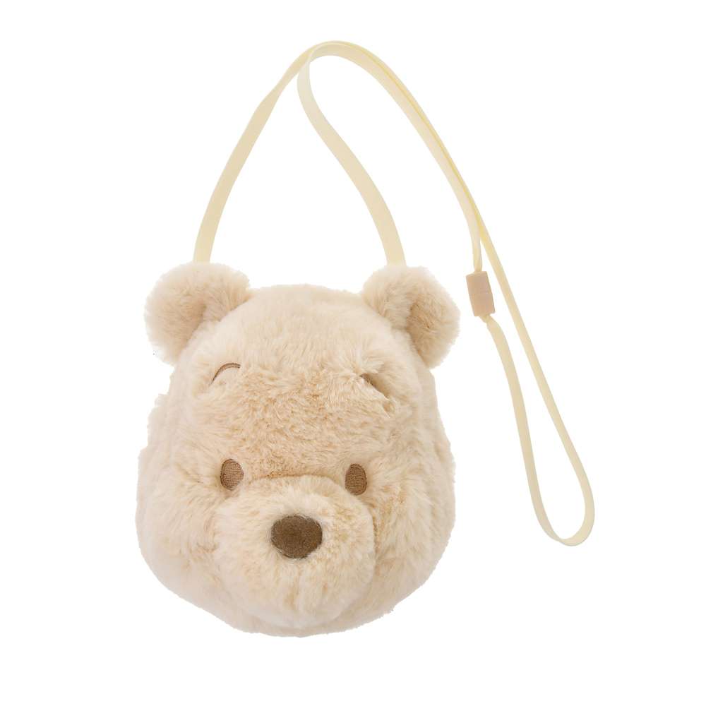 Disney迪士尼|Winnie the Pooh Pochette ENJOY WINTER 东迪冬日限定噗噗维尼脸型毛茸茸斜挎包/收纳包/零钱包|约高 16 x 宽 16 x 深 12 (cm)