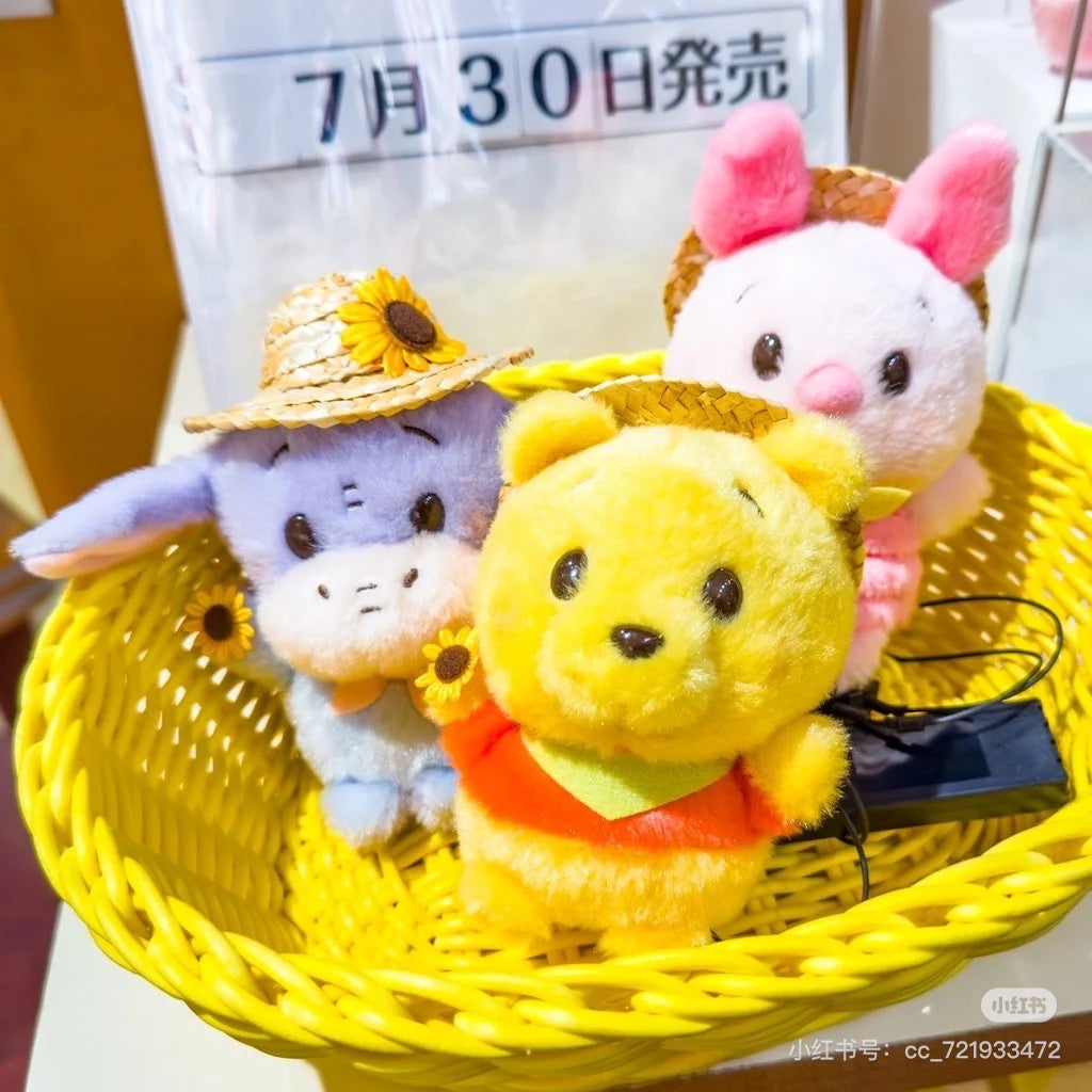 Disney|2024 Winnie the Pooh草帽豆豆眼玩偶/手玉|約高さ11.5×幅8.5×奥行き9cm