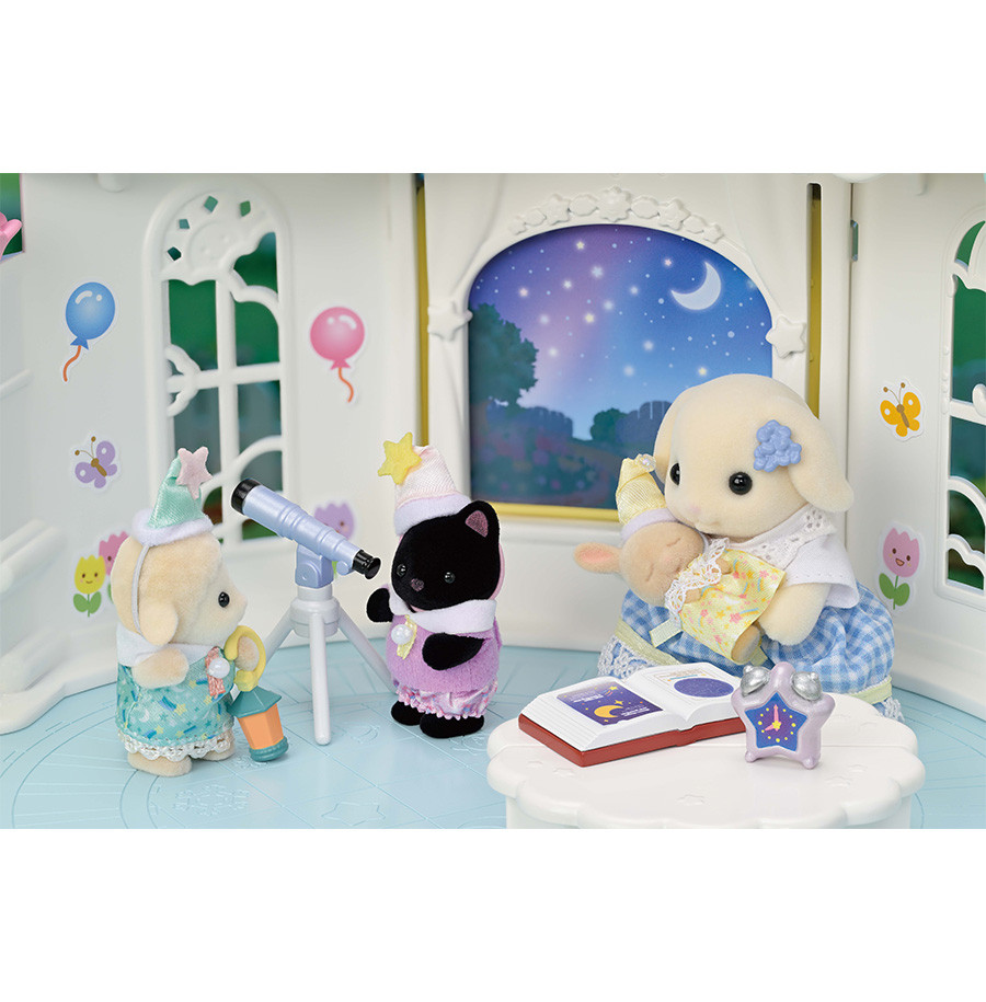 SylvanianFamilies森贝儿家族|Nursery Friends Sleepover Party Trio幼儿园伙伴睡前派对套组/玩具/过家家5750