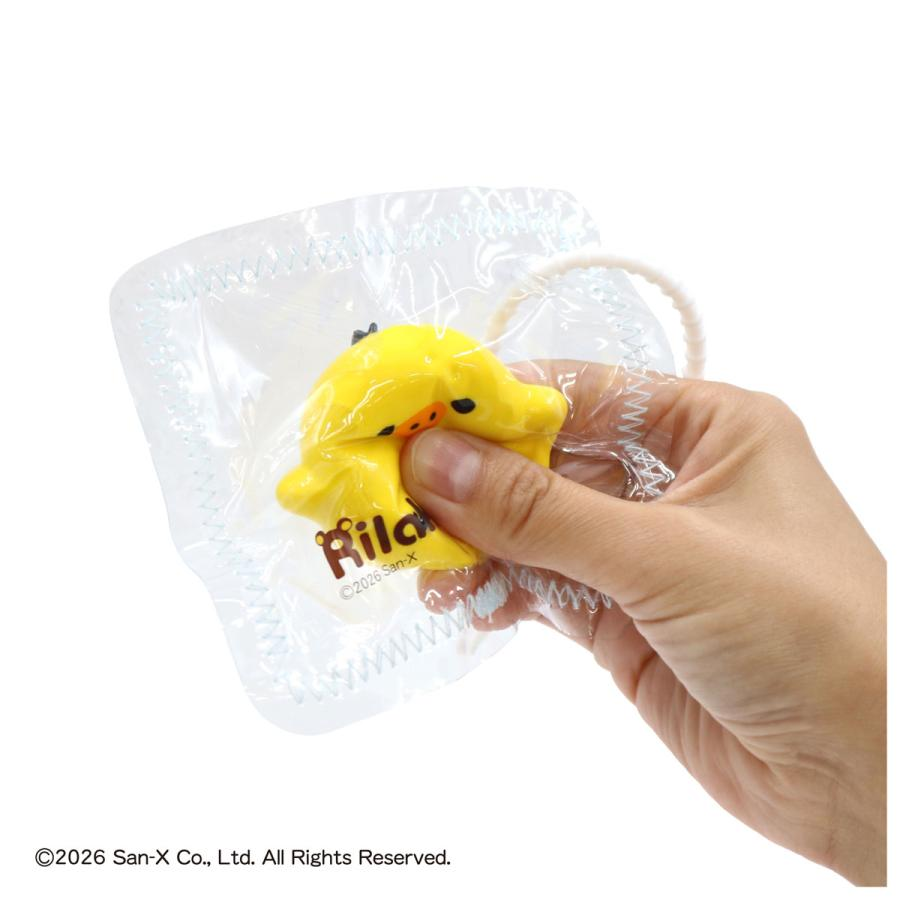 Rilakkuma|Kiiroitori Squishy Keychain Bag Charm with Chain - Stress Relief & Relaxation|100 x 10 x 30 mm approx.
